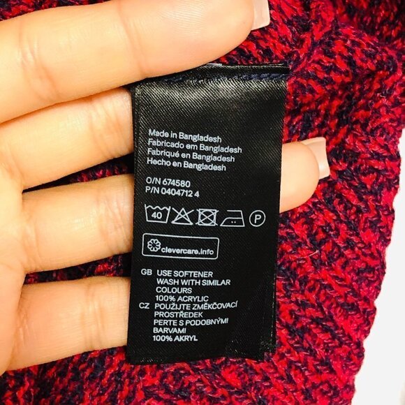 Divided by H&M Black and Red Knit Boxy Crewneck Sweater Size XS - Picture 8 of 10